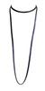 Thin Single Strand Fern Necklace in Black with Purple Pearl