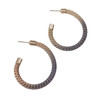 Classic Viking Knit Hoop Earring  Silver with Charcoal