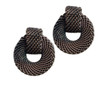 Flat Milanese Mesh Circle Earring Brown