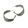 Wire Ribbon Classic Hoop Earrings Charcoal with Golden Ice