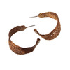 Wire Ribbon Classic Hoop Earrings Copper
