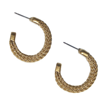 Viking Flat Knit  Hoop Earrings