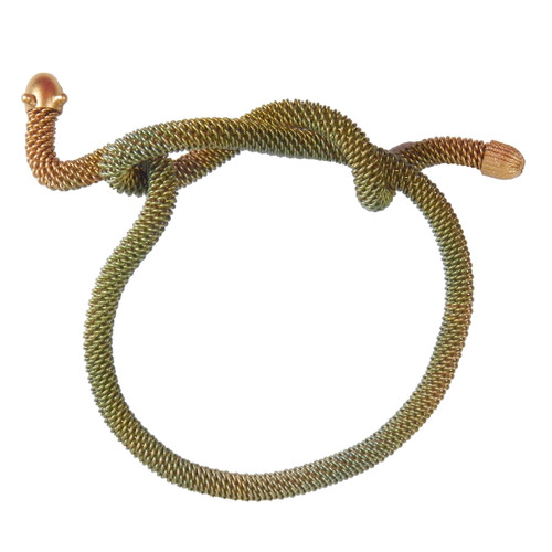Curvy Snake Bracelet gold with chartreuse and aqua