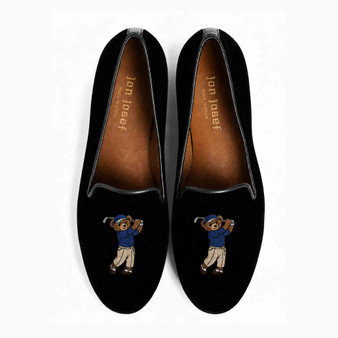 Gatsby Teddy Black Velvet Loafer