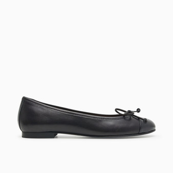 Balmoral Black Leather Ballet Flat