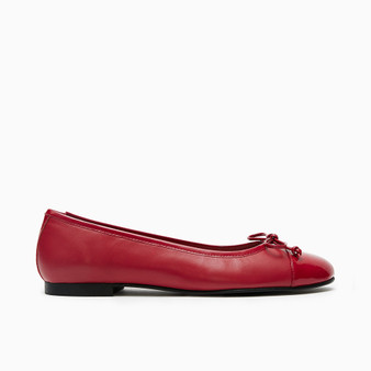 Balmoral Red Leather Ballet Flat