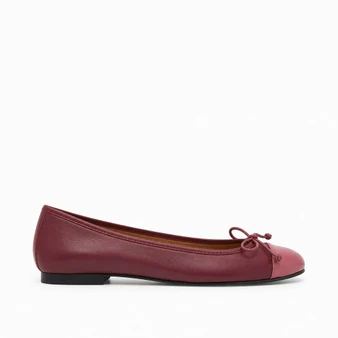 Jon Josef Balmoral Burgundy-Pink Leather Ballet Flat $ 205