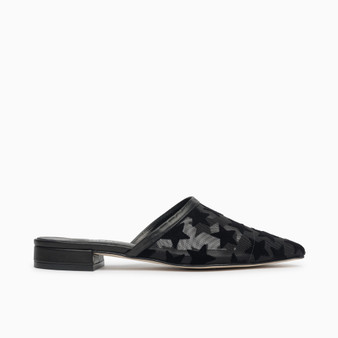 Rosalia Black Mesh Mule