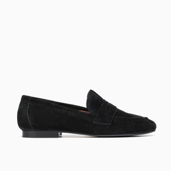 Taylor Black Suede Flat Loafer