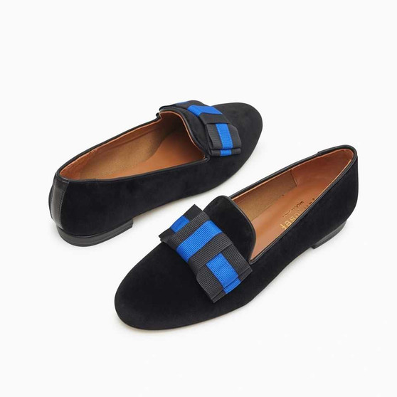 Jon Josef Gatsby Bow Black Velvet Loafer $ 225