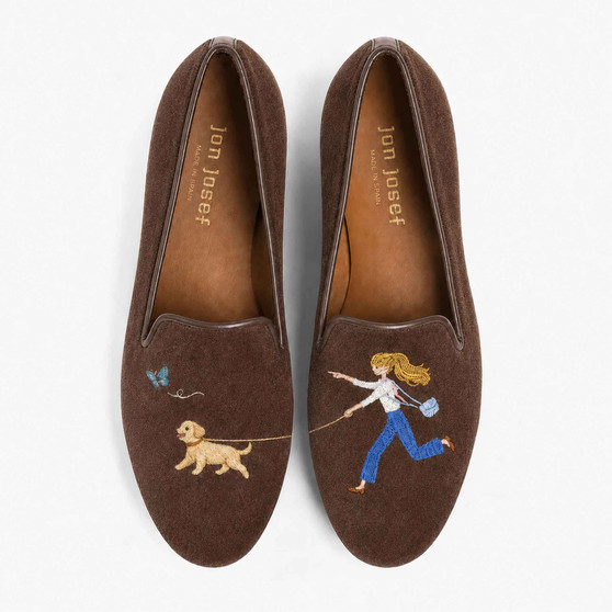 Gatsby Girl Brown Velvet Loafer