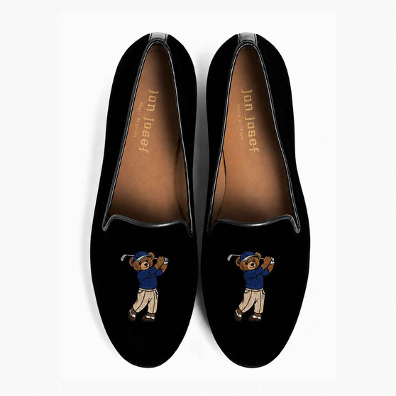 Gatsby Teddy Black Velvet Loafer