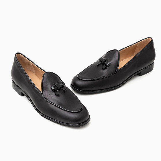 Brussels Black Leather Loafer