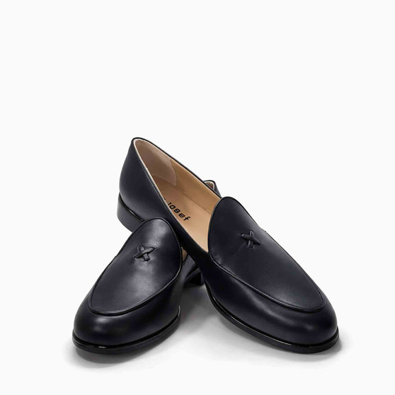 Malta Black Leather Loafer