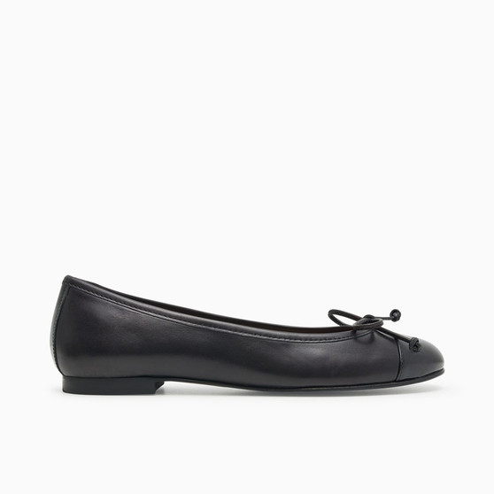 Balmoral Black Leather Ballet Flat
