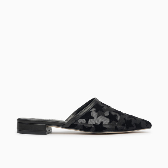 Rosalia Black Mesh Mule