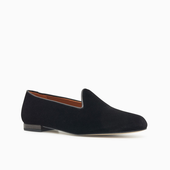 Gentry Black Velvet Loafer