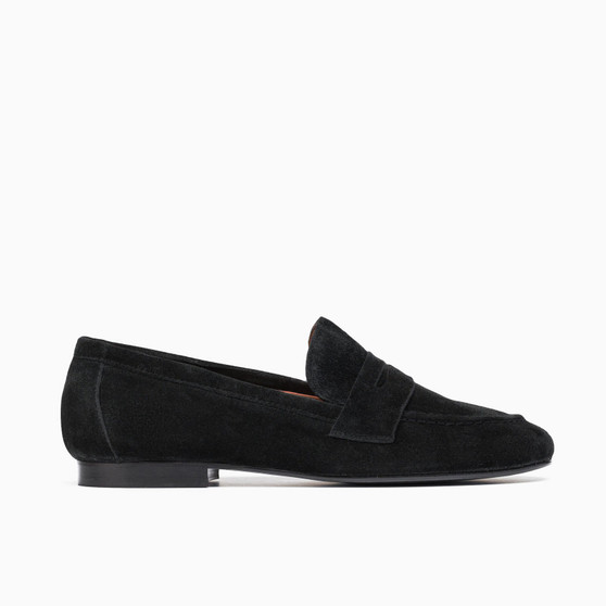 Taylor Black Suede Flat Loafer