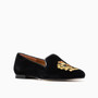 Gatsby Emblem Black Velvet Loafer