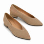 Real Beige Suede Flat