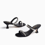 Campana Black Satin Sandal