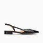 Rio Black Leather Sling Back
