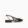 Rio Black Leather Sling Back