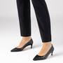 Tina Black Leather Heel