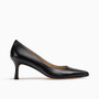 Carlie22 Black Leather Heel