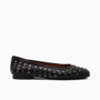 Ball Black Leather Flat
