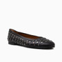 Ball Black Leather Flat