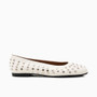 Ball Off White Leather Flat