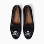Gatsby Skull Back Velvet Flat