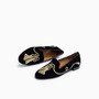 Gatsby Tassels Black Velvet Loafer