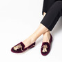 Gatsby Tassels Wine Velvet Loafer