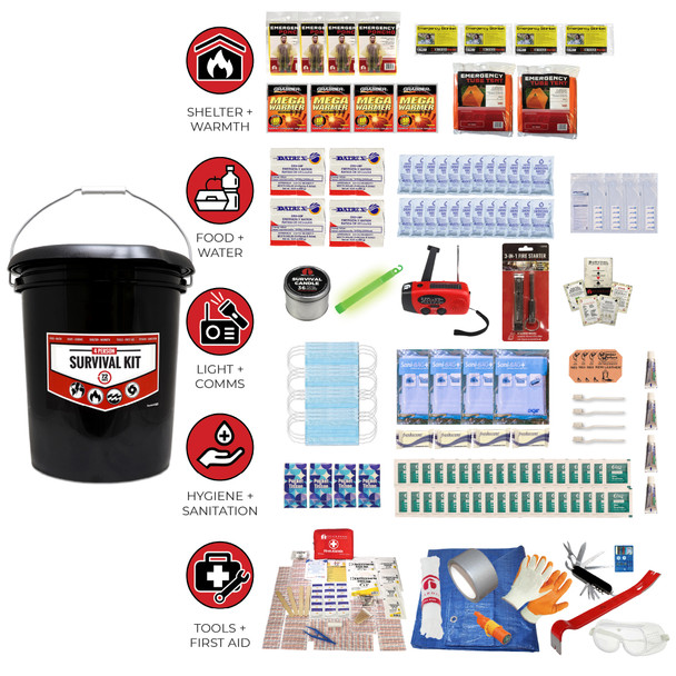 Bucket Survival Kit for 4 People