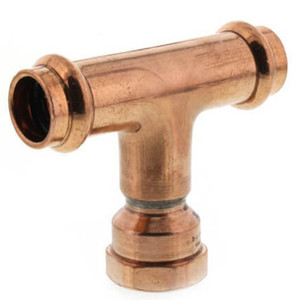 Tee, Press x Press x Female Thread (FPT), 3/4" x 3/4" x 3/4", Press Fitting, Copper Tee, Press x Press x Female Thread (FPT), 3/4" x 3/4" x 3/4", Press Fitting, Copper