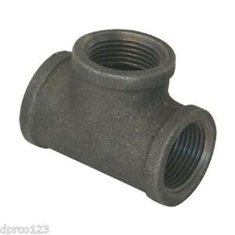 Tees, black, gas pipe, malleable, reducing