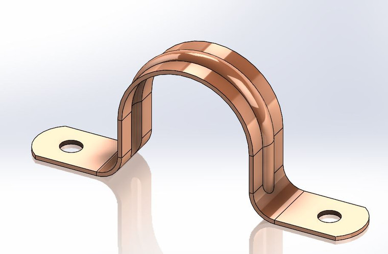 Copper, 2 Hole Pipe Strap