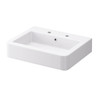 Pura Flite 600 mm Washbasin 2 Tap Hole in White INSNU005A