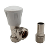 Myson Matchmate Manual Wheelhead Angled Radiator Valve with Nickel Finish