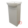 Chipped Ikoma Floor Standing Vanity Unit, Washbasin and Mirror in Pearl Grey Matt Chipped Ikoma Floor Standing Vanity Unit, Washbasin and Mirror in Pearl Grey Matt