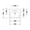 Duravit Durastyle 550 mm Semi recessed Basin with 1 Tap Hole 0375550000