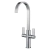 Francis Pegler Jeroni Swept Spout Twin Lever Kitchen Mixer Varies Colours