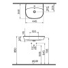 Vitra Zentrum 450mm Washbasin with 1 Tap Hole and Semi Pedestal 7287L003