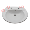 Flawed James Hargreaves Vital 550 mm Washbasin with 2 Tap Holes and Chainstay  VIT004
