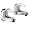 STH Westco Izzi Pair of Basin Pillar Taps in Chrome 4E1003
