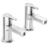 STH Westco Strata Pair of Basin Pillar Taps in Chrome 4E1053