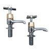 Deva Artesian Pair of Bath Pillar Taps in Chrome and Gold ASN02CP/501