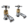 Deva Artesian Pair of Bath Pillar Taps in Chrome and Gold ASN02CP/501